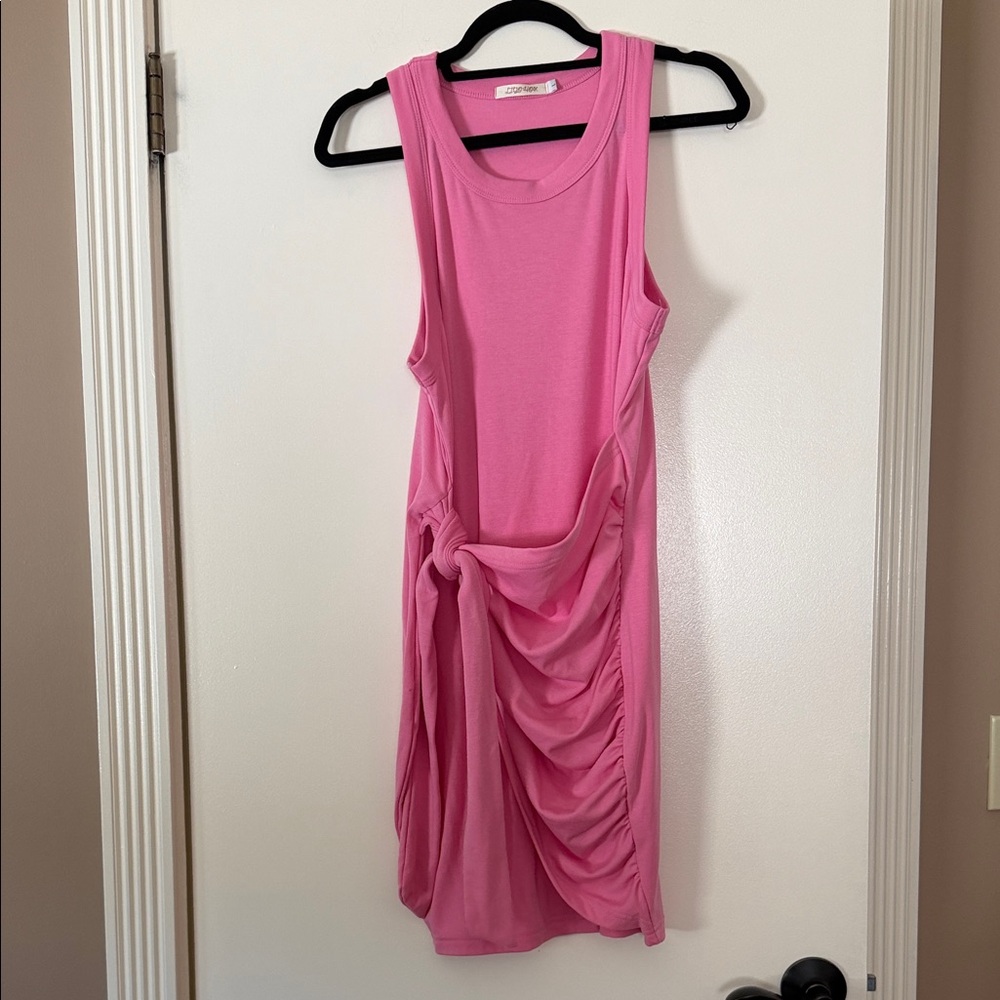 T.J.Maxx Hot Pink Sleeveless Knot-Front Mini Dress
